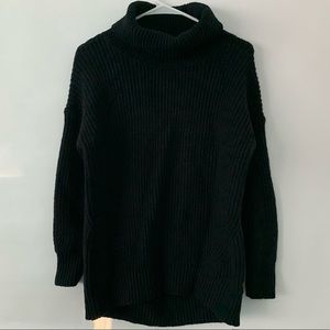 old navy chunky knitted black turtleneck sweater